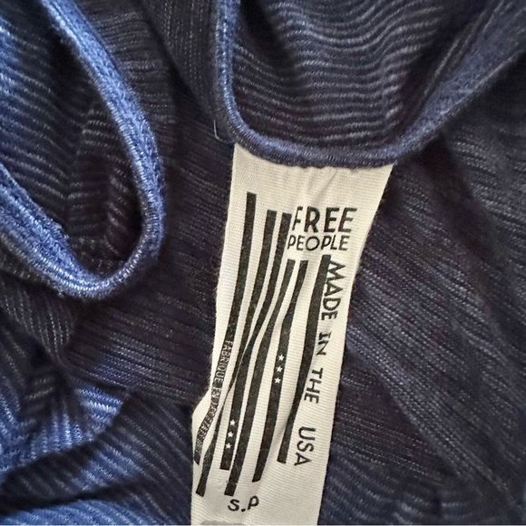 Free People Maxi Dress Blue White Tie Dye Long Maxi Dress Boho Beachy Size Small - Picture 5 of 7